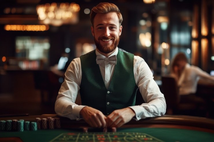 Tangkapan layar aplikasi mobile yoktogel menampilkan meja dealer langsung blackjack